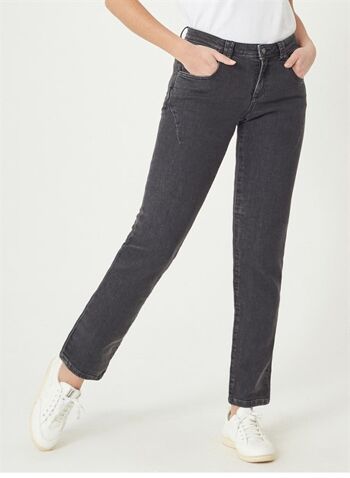 HANNA - Pantalon en jean coupe classique - Noir 4