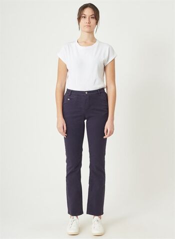 GINA - Pantalon Chino Regular Fit Slub Twil - Marine 2