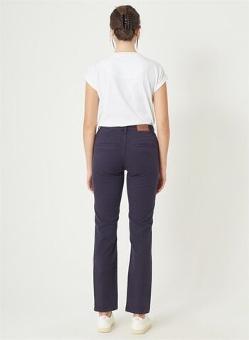 GINA - Pantalon Chino Regular Fit Slub Twil - Marine 3