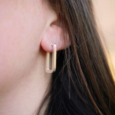 Rectangular hoop earrings