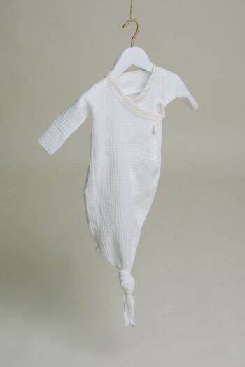 Petit Léon - Pyjama gigoteuse à nouer Alma - blanc 1