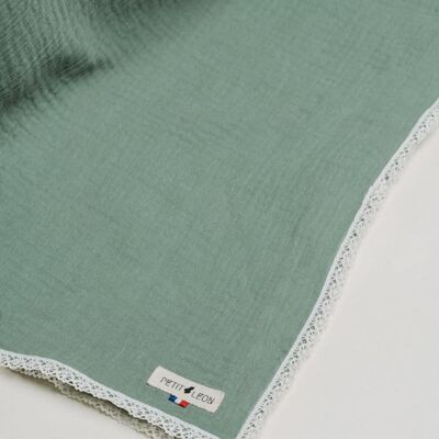 Petit Léon - Maxi coperta fasciata prodotta in Francia - Verde salvia