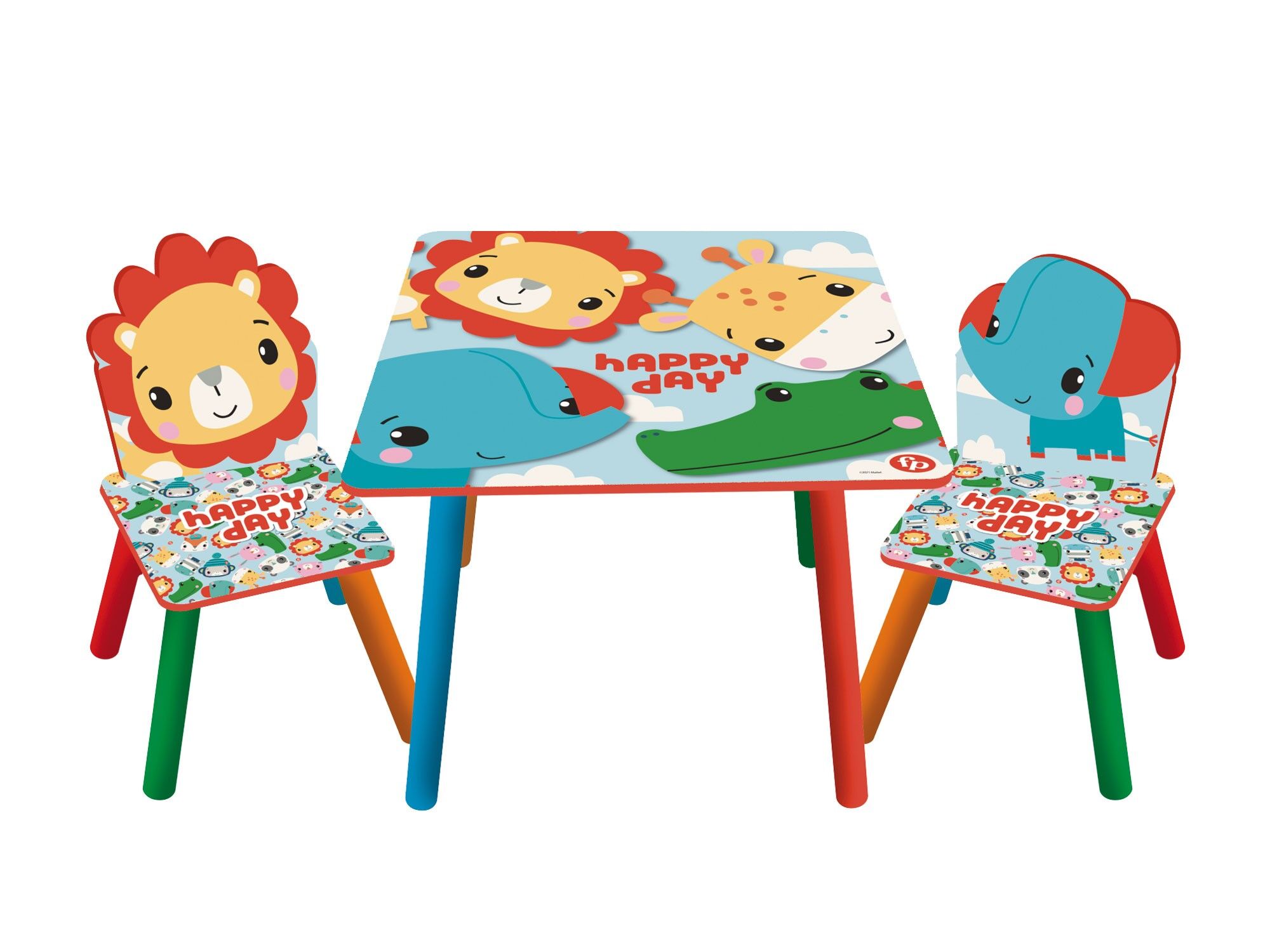 Buy wholesale Fisher Price SET WOODEN TABLE 2 CHAIRS IN