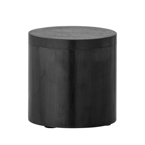 Minori Jar w/Lid, Black, Soapstone - (D10xH10 cm)