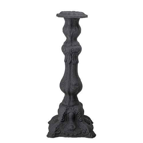 Heike Candlestick, Black, Aluminum - (L10xH30xW10 cm)
