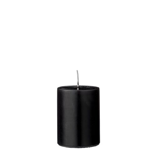 Anja Candle, Black, Parafin - (D7xH10 cm)