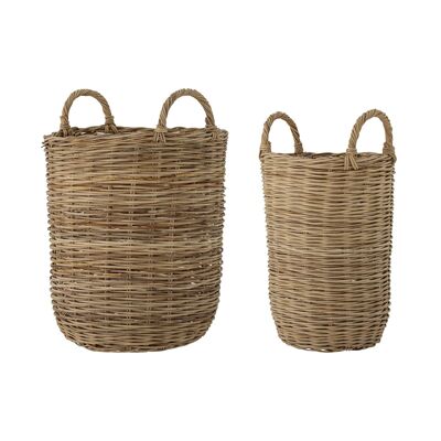 Cesta Sede, Marrón, Ratán - (D27xH49/D37xH52 cm, Juego de 2)