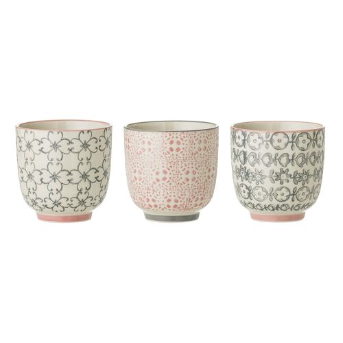 Cécile Cup, Rose, Stoneware - (D7xH7 cm, 3 assort.)