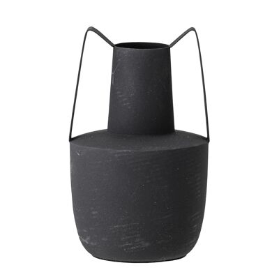 Itamar Vase, Schwarz, Metall - (D12,5xH20,5 cm)