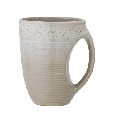 Mug Taupe, Gris, Grès - (D9,5xH12,5 cm)