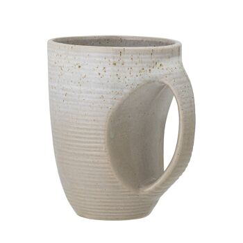 Mug Taupe, Gris, Grès - (D9,5xH12,5 cm) 2