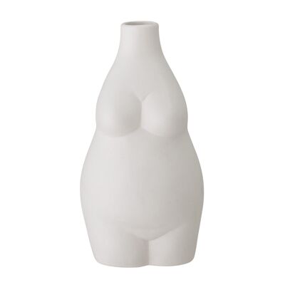 Elora Vase, Weiß, Steingut - (L10xH18xB9,5 cm)
