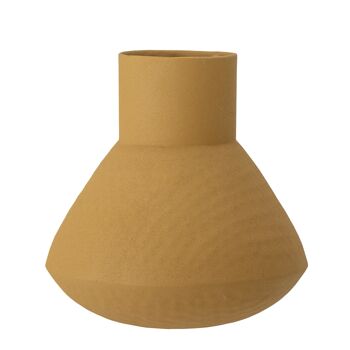 Vase Isira, Jaune, Métal - (D19xH20,5 cm)