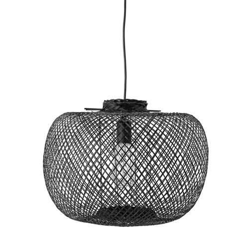 Rodi Pendant Lamp, Black, Bamboo - (D42xH30 cm)