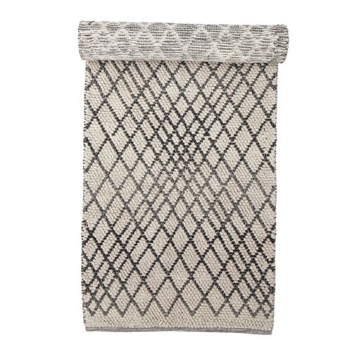 Kaya Rug, Grey, Wool - (L250xW80 cm)