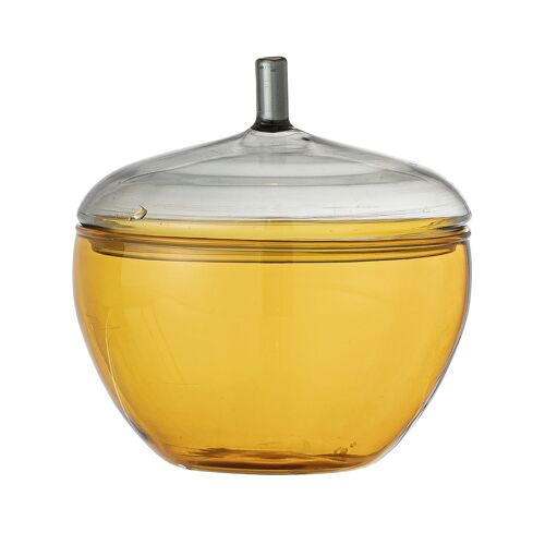 Danni Jar w/Lid, Yellow, Glass - (D10xH10,5 cm)