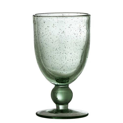Manela Wine Glass, Green, Glass - (D9xH15,5 cm)