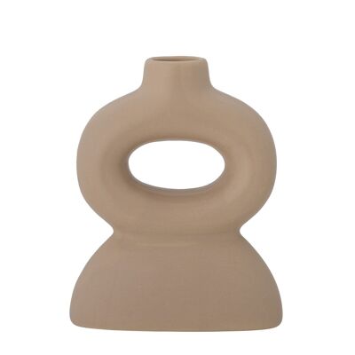 Luiss Candlestick, Brown, Stoneware - (L10xH12,5xW4,5 cm)