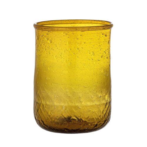 Talli Drinking Glass, Yellow, Recycled Glass - (D7xH9 cm)