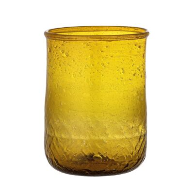 Talli Trinkglas, Gelb, Recyceltes Glas - (D7xH9 cm)