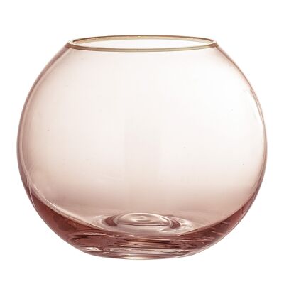 Nelie Vase, Rose, Glas - (D10,5xH8,5 cm)