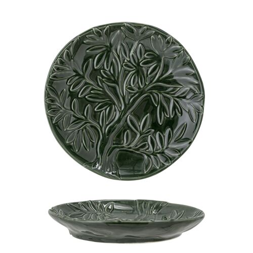 Savanna Plate, Green, Stoneware - (D19xH3 cm)