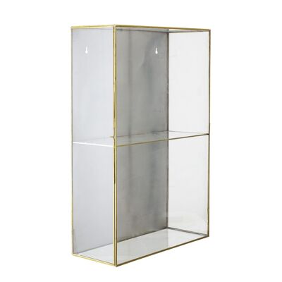 Mobiletto Lia, oro, vetro - (L40xH60xL15 cm)