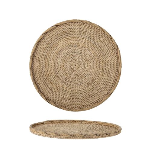 Bagga Tray, Nature, Rattan - (D35xH2 cm)