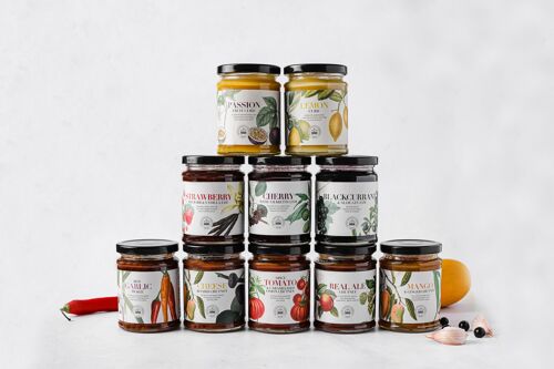 Royal Botanical Gardens, Kew Sweet & Savoury Preserves Bundle Collection - Standard Jars - 1 Case of Each of 11 Flavours (132 Jars Total)