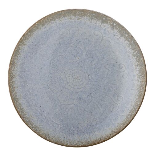 Idunn Plate, Blue, Stoneware - (D25,5 cm)