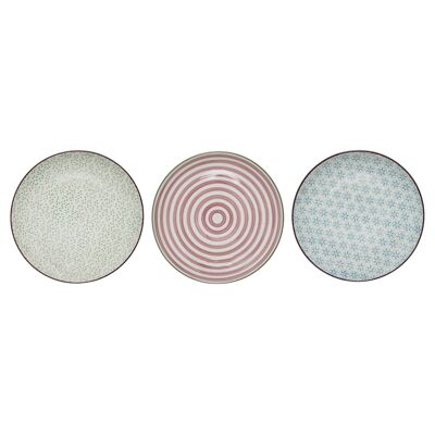 Patrizia Plate, Blue, Stoneware - (D20 cm, 3 assort.)