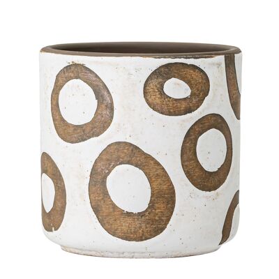 Vaso da fiori Avo Deco, bianco, terracotta 1. - (D12xH12 cm)