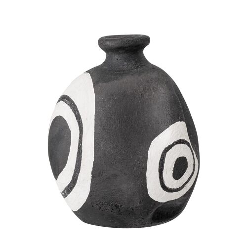 Mika Deco Vase, Black, Terracotta - (L12xH14xW11 cm)
