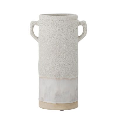 Vase Tarin, Blanc, Céramique - (L19xH32xW14 cm)