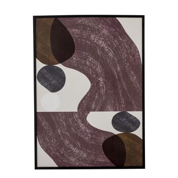 Yoselin Illustration avec cadre, noir, pin - (L52xH72xW1 cm) 1