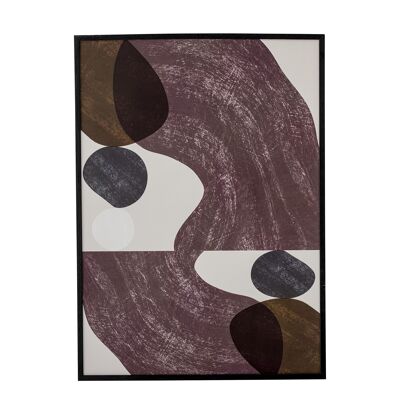 Yoselin Illustration w/ Frame, Black, Pine - (L52xH72xW1 cm)