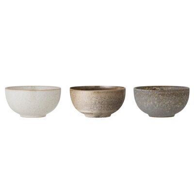Addison Bowl, Grey, Stoneware - (D16xH8 cm, Set of 3)