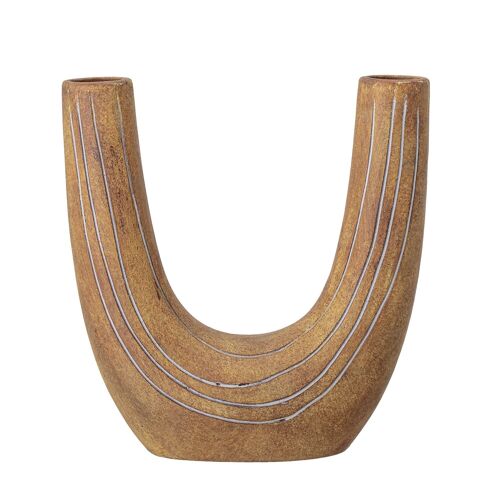 Balduin Deco Vase, Brown, Terracotta - (L24xH26xW11 cm)