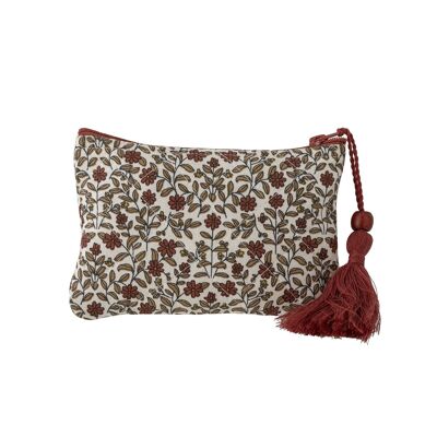 Kunta Cosmetic Bag, Red, Cotton - (L15xH10 cm)