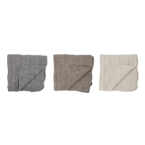 Odine Dishcloth, Grey, Cotton - (L27xW27 cm, Set of 3)