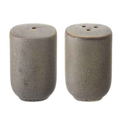 Kendra Sale & Pepper Shaker, Grigio, Gres - (D4,5xH7 cm, Set di 2)