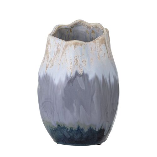 Jace Deco Vase, Blue, Ceramic - (D16xH24 cm)