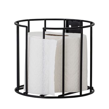 Klemens Porte-rouleau de papier toilette, Noir, Métal - (D14xH12 cm) 2
