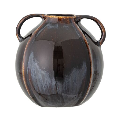 Inela Vase, Brown, Stoneware - (D15xH15 cm)