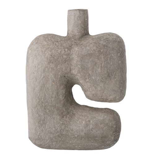 Banael Deco Vase, Grey, Paper Mache - (L25xH36xW7 cm)