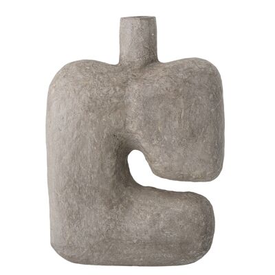 Banael Deco Vase, Grau, Pappmaché - (L25xH36xB7 cm)