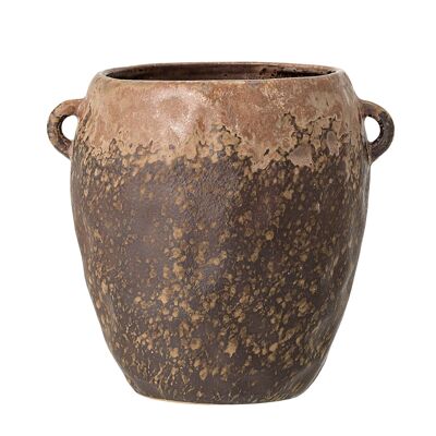 Nenne Flowerpot, Brown, Stoneware - (D16xH15,5 cm)
