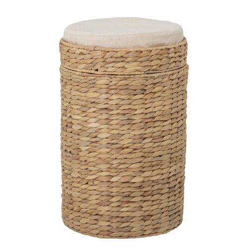 Iva Basket w/Lid, Nature, Water Hyacinth - (D33xH51 cm)