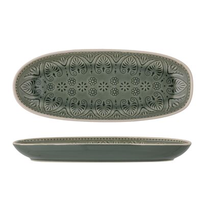 Rani Serving Plate, Green, Stoneware - (L31xH3xW13 cm)