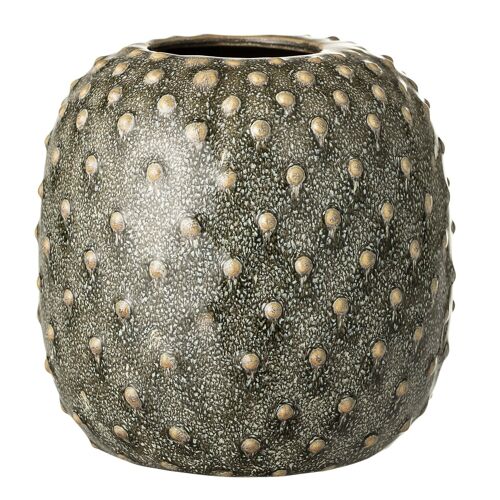 Miras Vase, Green, Stoneware - (D14xH14 cm)